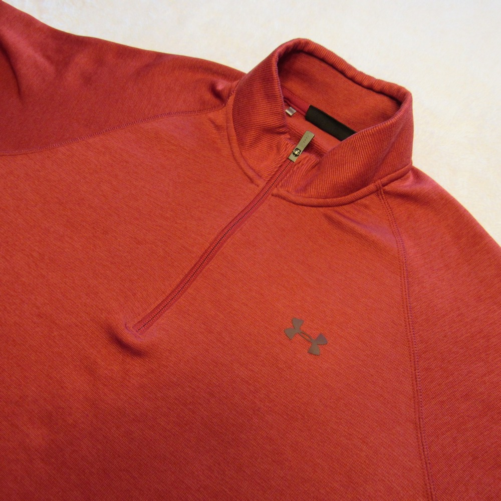 Under Armour ColdGear Quarter Zip Mens XXL Red Loose Fit Pullover